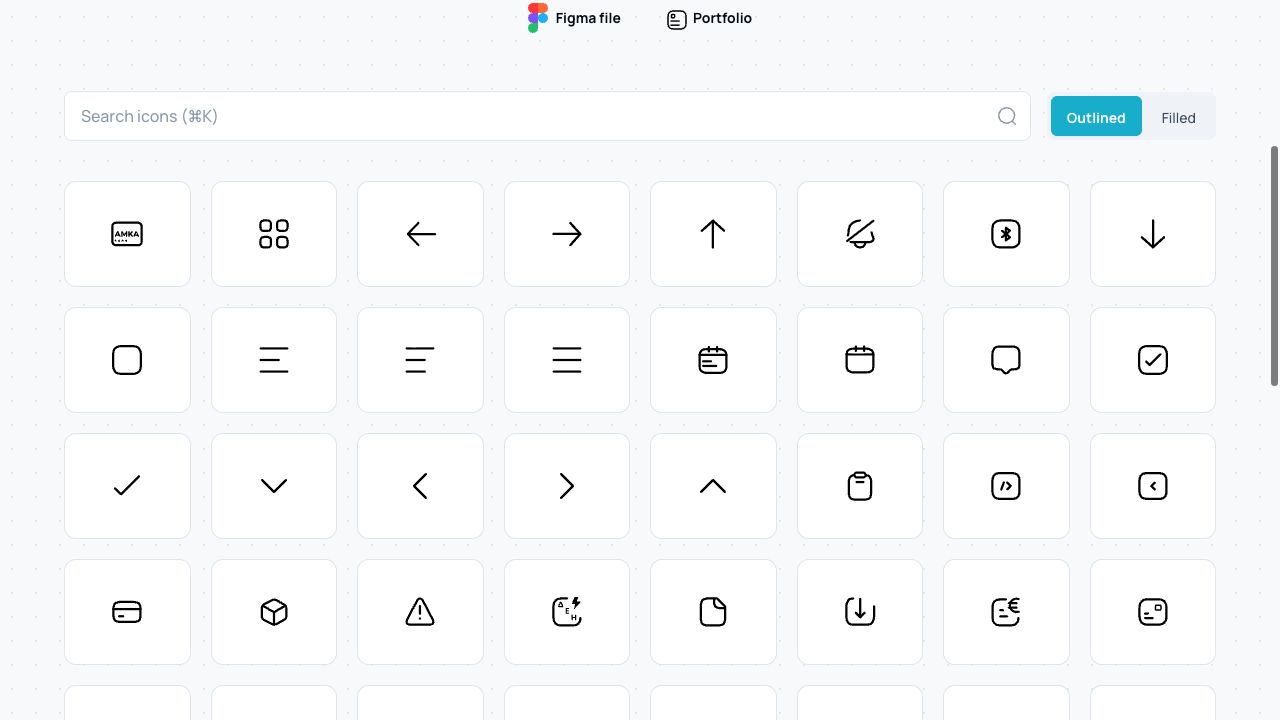 Aegeanicons outlined icon grid