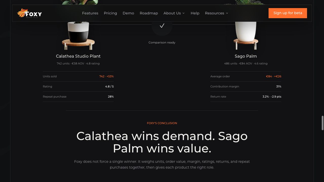Product comparison with a useful conclusion